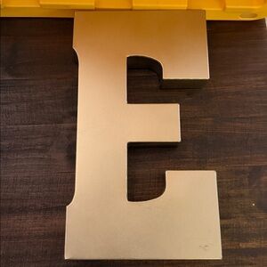Gold Metal Letter E Decor